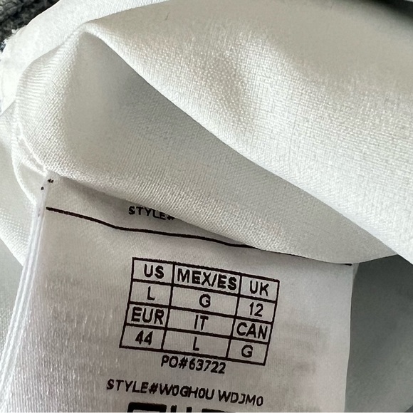 NEW Guess Blue & White Plaid Tweed Crop Top - Picture 9 of 11